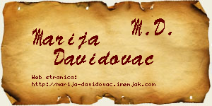 Marija Davidovac vizit kartica